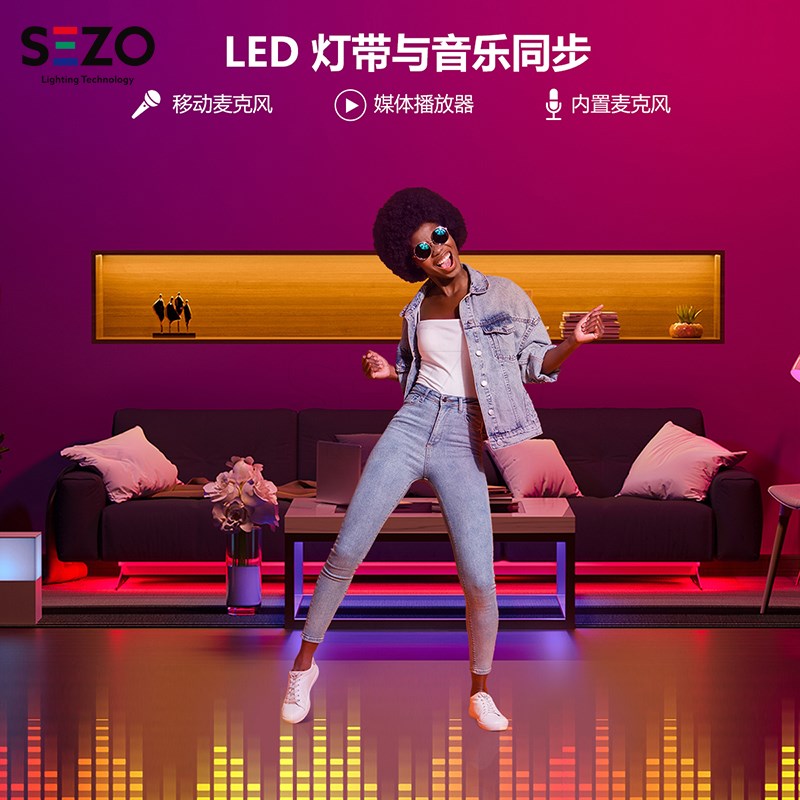 LED全彩RGBW幻彩灯带SP617E手机蓝牙APP多模式控制遥控音乐控制器