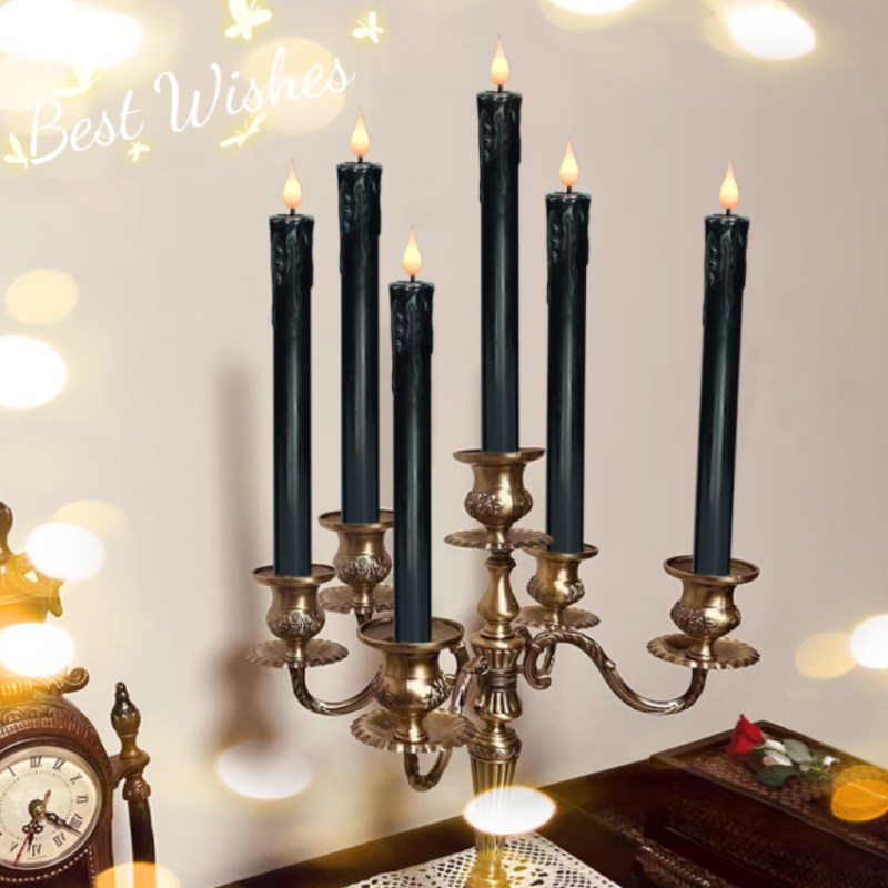 长杆遥控仿真电子蜡烛灯浪漫烛台桌面氛围灯卧室圣诞装饰小夜灯