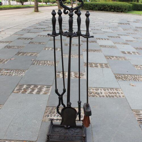 欧式复古铸铁壁炉工具五件套 燃木真火壁炉工具别墅欧式壁炉工具