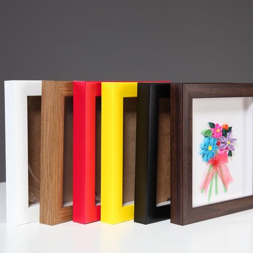 汇百家新款黄色相框内高1厘米仿木质立体小于1cm的作品衍纸画框