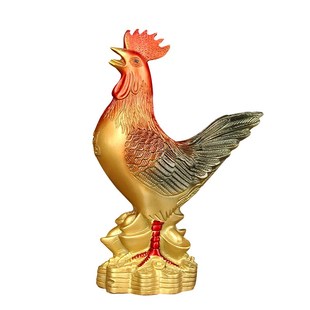 黄铜公鸡摆件彩绘大吉大利家居办公室生肖金鸡报喜开业礼品