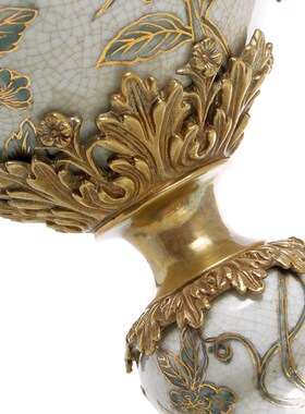 蒂高美居台灯欧式简约手绘陶瓷家居装饰别墅书房卧室摆件床头灯