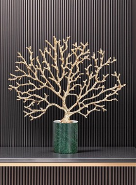 幸福珊瑚树高级感小众轻奢家居客厅玄关柜样板间酒店餐厅装饰品