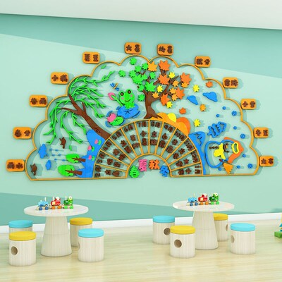 二十四24节气装饰画春夏秋冬四季幼儿园环创材料传统文化主题墙贴