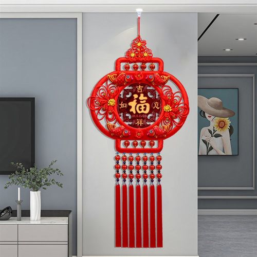 灯笼中国结挂饰客厅m大号福字桃木高档玄关电视墙装饰家居装饰壁