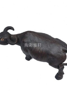 石湾陶瓷公仔纯手送礼工艺品十二生肖动物家居装饰摆件桌面青牛