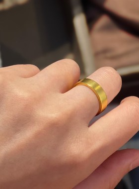 足够老派!哑光质地沉稳大气x硬朗磨砂质感份量感戒指不掉色可水洗