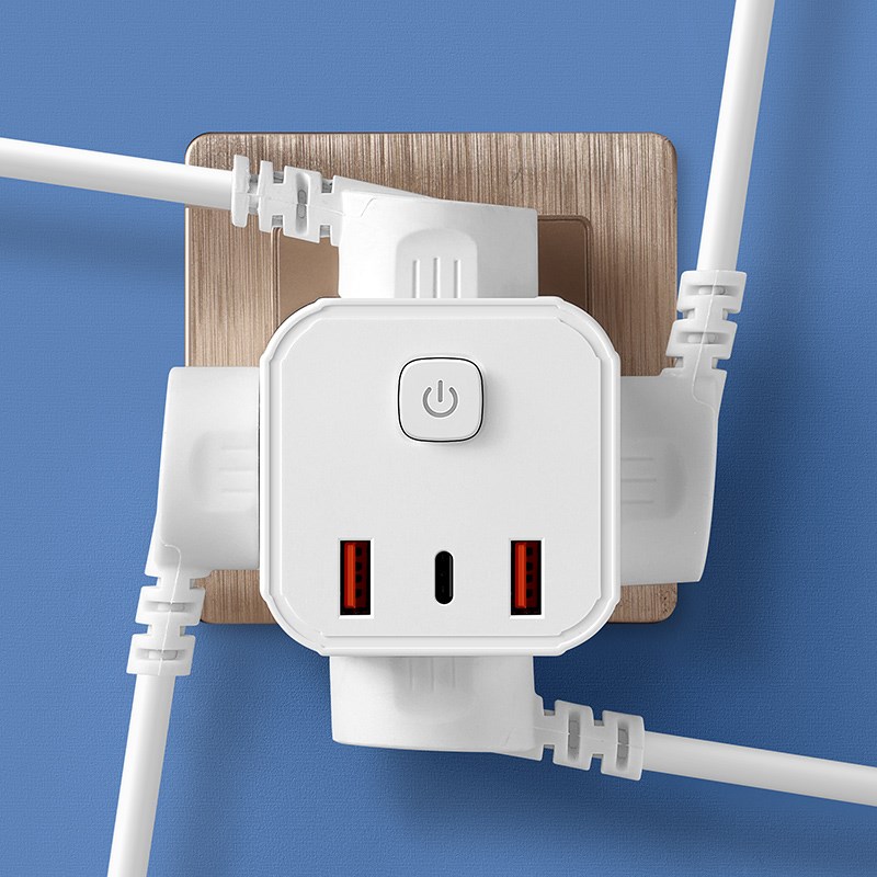 魔方插座插排可预约定时插线板带线USB充电多功能家用电源转换器