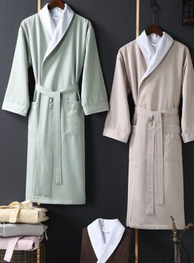 康乃馨canasin五星级酒店浴袍女春秋双层居家服四季浴衣长款睡袍
