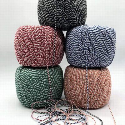 2mm红白棉线绳彩色棉线绳双色扎蟹绳粽子绳封口绳棉绳绑蟹绳900米