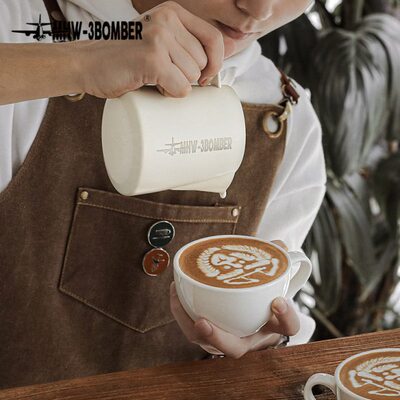 MHW-3BOMBER轰炸机拿铁杯咖啡杯家用意式拉花杯简约陶瓷杯碟280ml