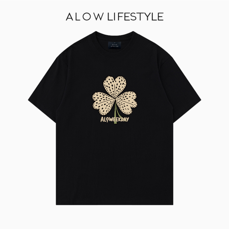 【正品】ALOW LIFESTYLE生活系列 女装手绘叶子 宽松纯棉短袖t恤