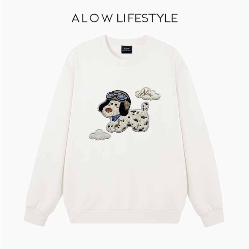 【秋冬新品】ALOW LIFESTYLE生活系列 趣味印花圆领时尚卫衣外套