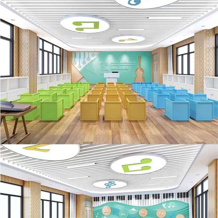 幼儿园格栅专用吸顶灯门厅过道走廊圆吊灯音乐厅5000k护眼造型灯