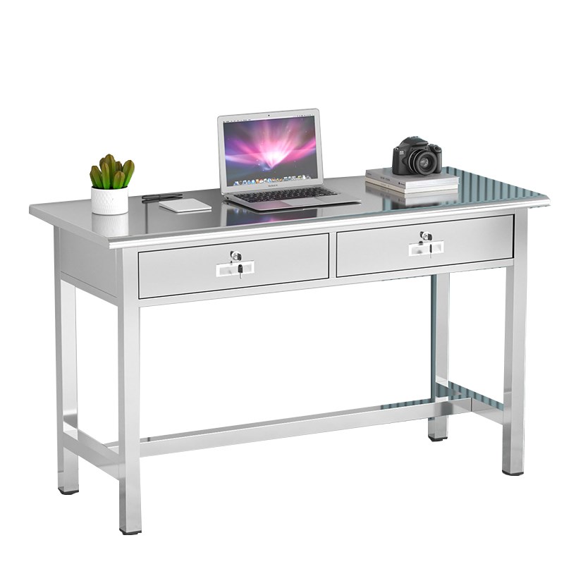 304不锈钢g办公桌带抽屉电脑桌工厂车间长方形工作台实验室操作台