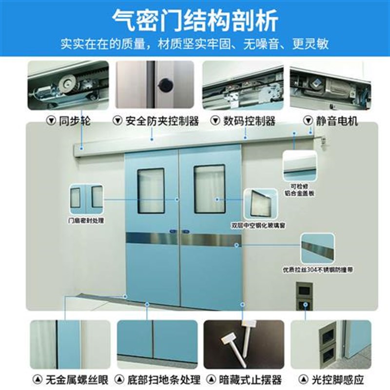 手术室感应门医院自动门手术室气密门 脚踏电动平移防辐射铅门