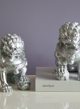 意式极简狮子雕塑陶瓷摆件别墅会所电视柜酒柜动物小众艺术装饰品