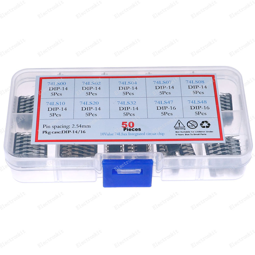 10种50个直插集成电路IC芯片7s4LS00 02 07 08 20 47 74LS48盒装