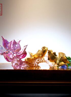 夏氏琉璃  金玉良缘 结婚 婚礼 摆件 古法琉璃 礼品