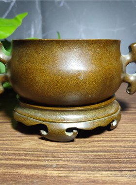 紫铜鱼耳套炉家j居仿古室内盘香线香熏香用品供奉供茶道香炉