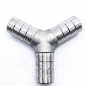 304不锈钢宝塔三通Y型皮管接插软管人字格林分叉加厚斜马扣6