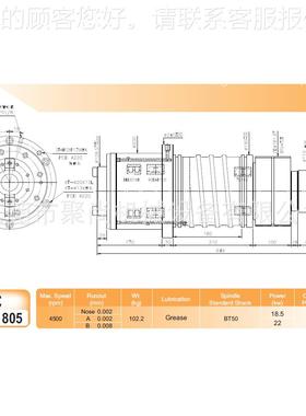 KEBT50-190N TURN心 主-轴 数控加工中主轴皮带式主轴 BT50190