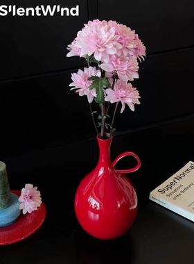SilentWind寂风新中式古风陶瓷单耳花瓶客厅民宿茶桌书房花器摆件