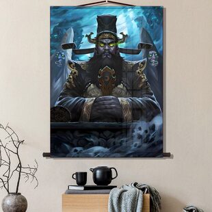 阎王爷丝绸卷轴挂画客厅阎王爷高清墙画家用画像成品装饰画 高清