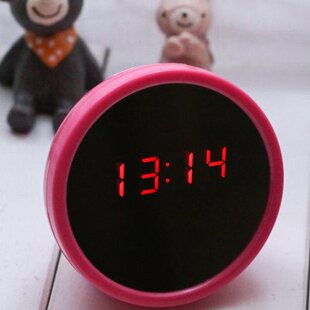 闹钟创意电子迷你夜光镜子床头个性时钟小型简约学生用钟表卧室小