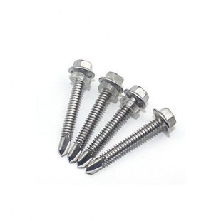 410不锈钢螺丝 六角头螺钉 外六角带垫钻尾螺丝 M6.3*16-100