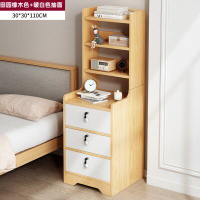 mini极窄床头柜30窄款20/25公分30cm宽夹缝高款70cm木质罢物架