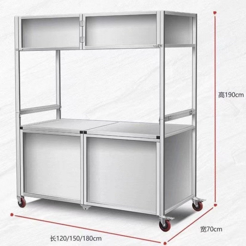 小吃移动折d叠户外夜市不锈钢网红摆摊J推车可折叠多功能餐车小推