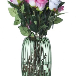 朗峰手作 DL立体竖条玻璃花瓶 欧式花插餐桌花器 干花百合装饰瓶