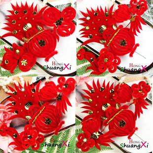 妈妈花婆婆花奶奶花聚宝盆头花毛绒头花过年R头花大号加大多款