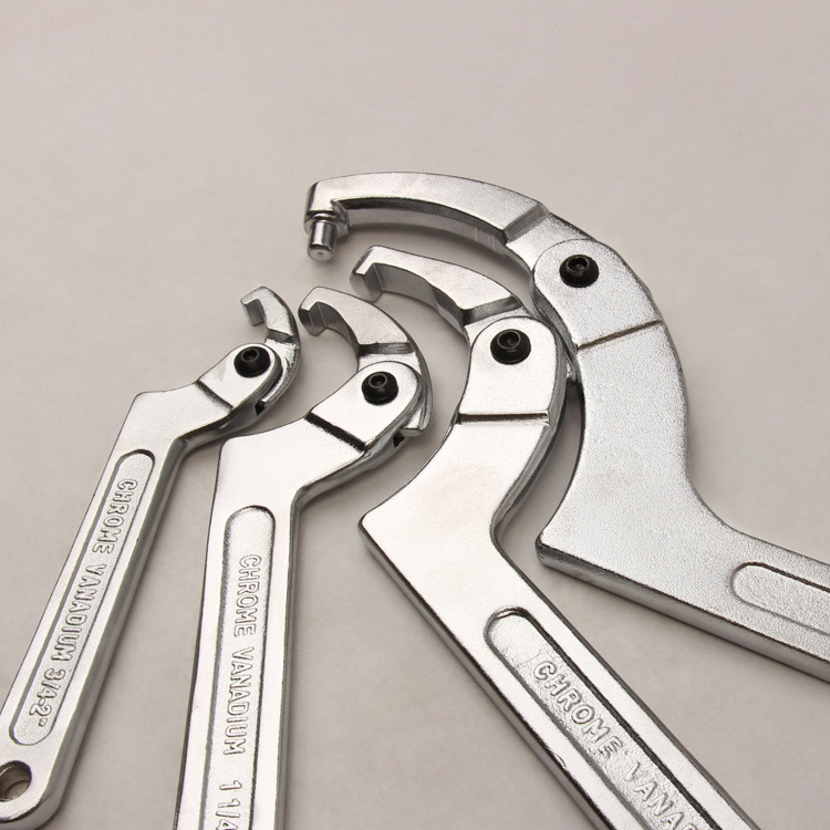 圆螺母扳手半圆形可调节钩型活动勾头勾型L多用多功能活络月牙扳