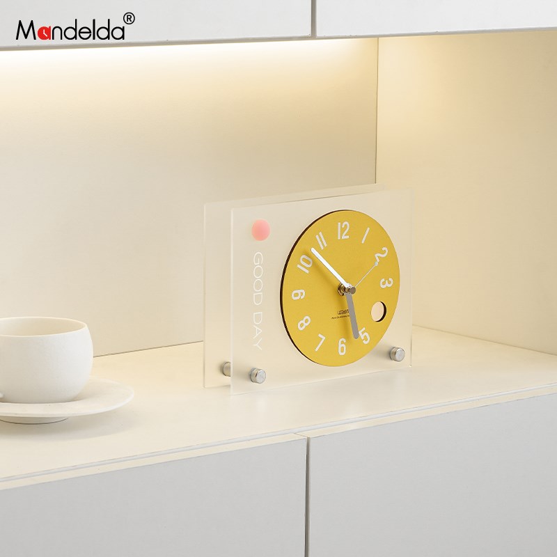 Mandelda创意简约桌面摆件客厅卧室台式座N钟玄关电视柜时钟装饰