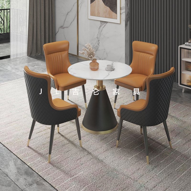 轻奢高级感洽谈桌椅组合售楼处4S店接待现代简P约休息区会客小圆