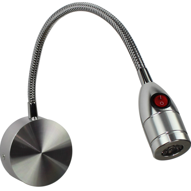 射灯3w聚光灯带开关全套 明装软管射灯背景墙灯壁灯床头灯