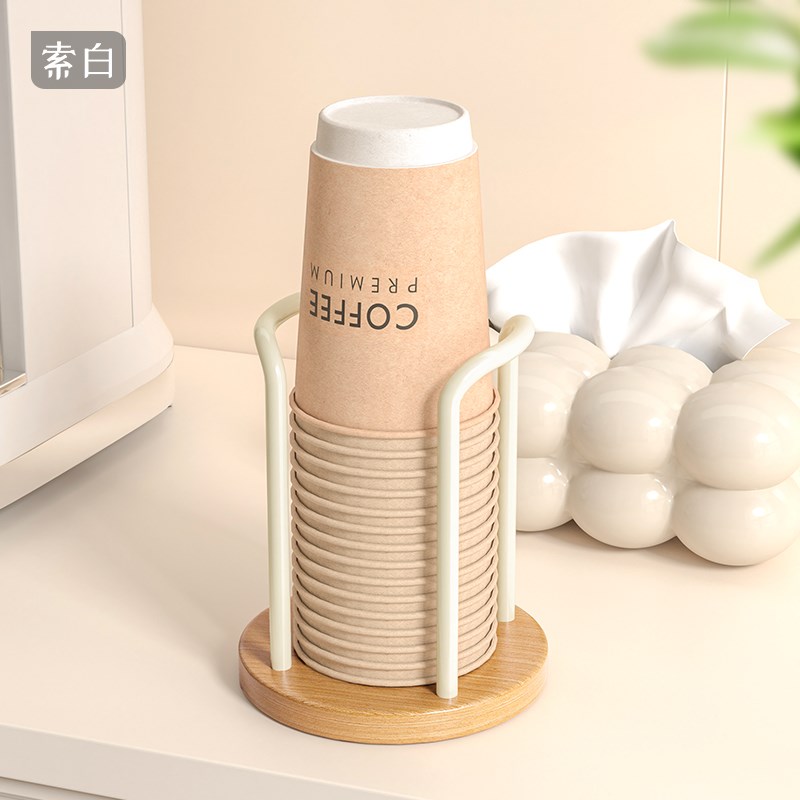 纸杯架水杯收纳放置架防尘倒挂咖啡餐桌边一次性杯子取杯器置物架