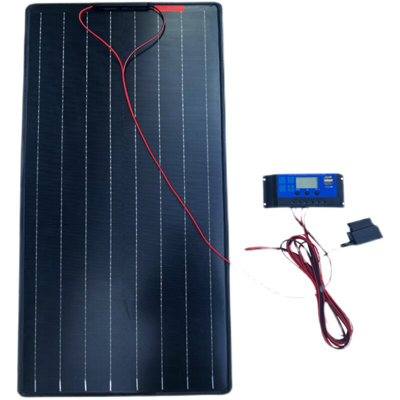 50W太阳能发电板汽车12V电瓶充电补电防亏电优选控制器OD连接线