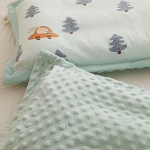 48x74 40X60 儿童双层纱豆豆绒宝宝安抚枕套透气柔软30X50 35x55