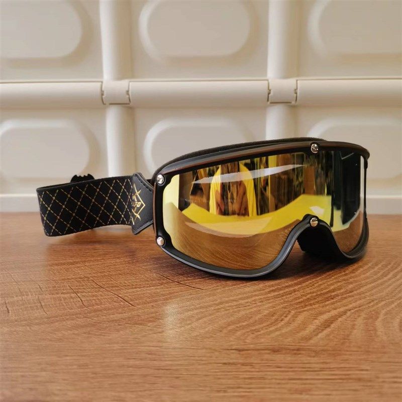 摩托车机车复古风镜 头盔越野骑士骑行护目镜可带近视防风沙