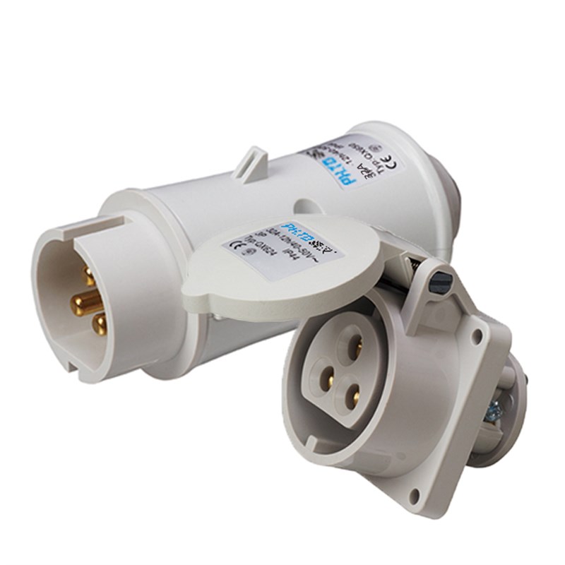 欧标低压工业航空防水防尘插头插座2芯3孔16A 32A 20-25V 40-50V