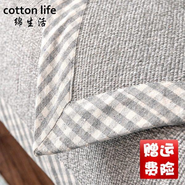 高档日式沙发垫棉麻加厚座垫子四季通用防滑亚麻沙发套罩盖巾夏天