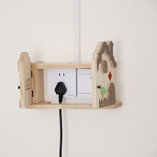 实木双排明插座插头墙洞凸起遮丑遮挡装饰贴墙壁空调电源开关美化