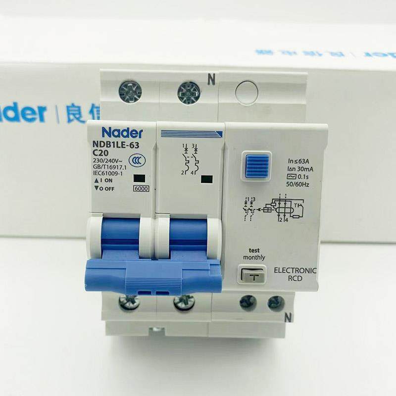 上海良信Nader漏电断路器NDB1LE-63 C16家用断路器2p32a 40a 63型