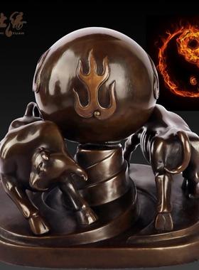 大仕缘 铜招财工艺品牛摆件扭转乾坤商务乔迁生日礼品牛转乾坤