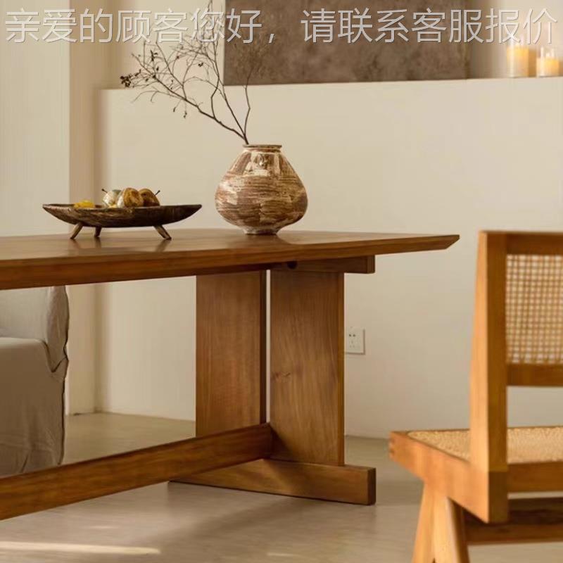 中古风XK202408两胡木餐桌书桌用桃现代简约实木办公桌长原木客厅