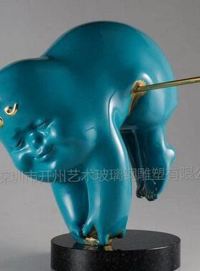 创意抽象雕塑艺术品摆件玻璃钢工艺品样板房售楼处大堂软装饰美陈