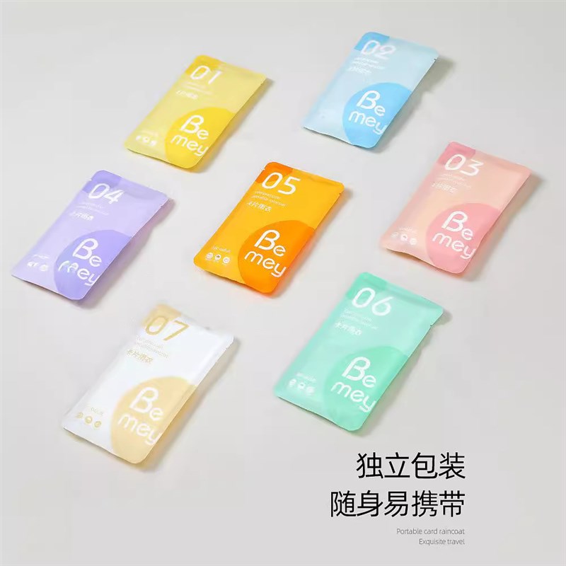 一次性卡片户外pe透明便携雨衣成人加厚O加長电动车电瓶车雨衣